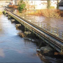 water almost at the railway bridge